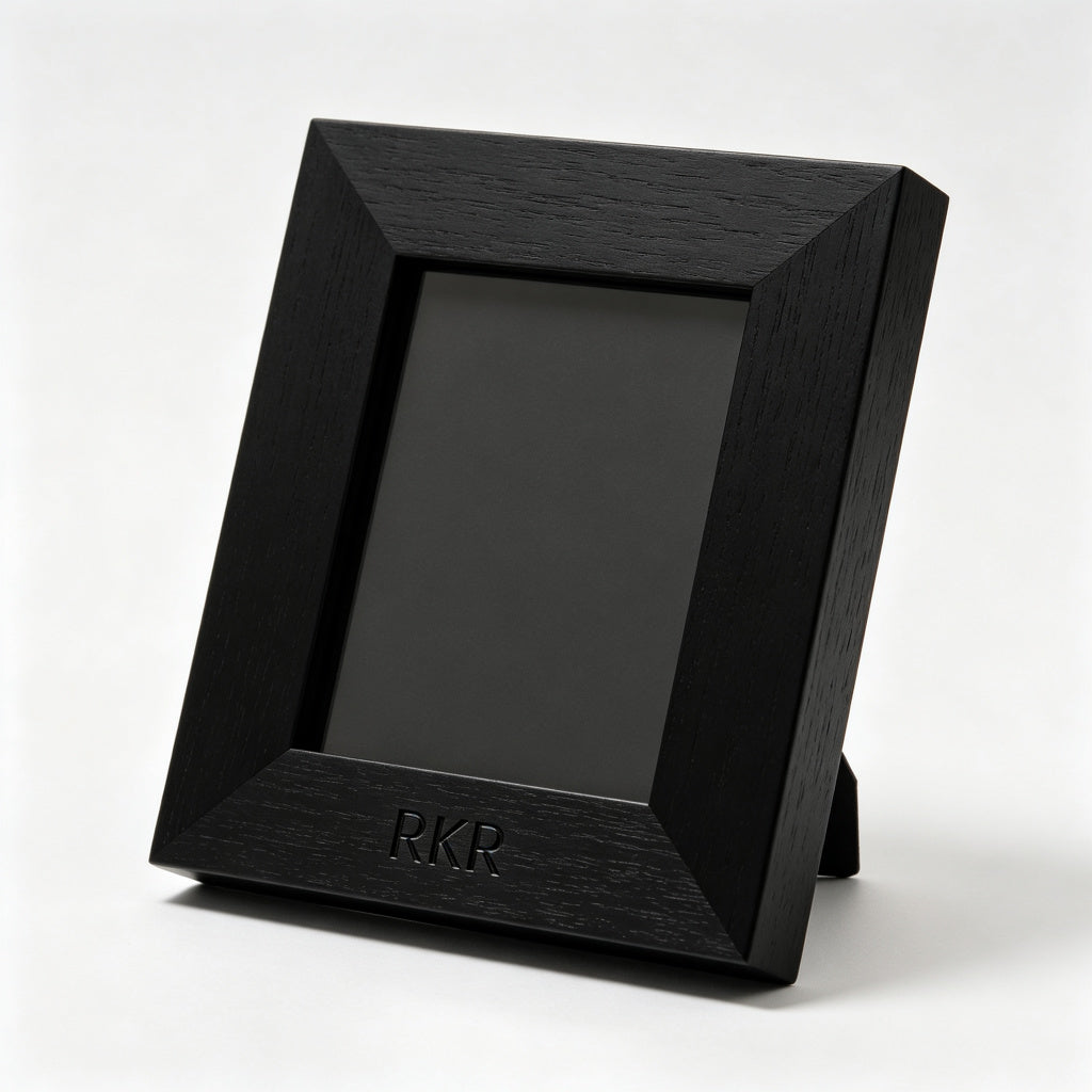 RKR Picture Frame Set, 4x6 5x7 8x10 Photo Frames with HD Glass, Wall Mount & Tabletop Display, Modern Minimalist Photo Frame Collage for Home Office Decor, Black
