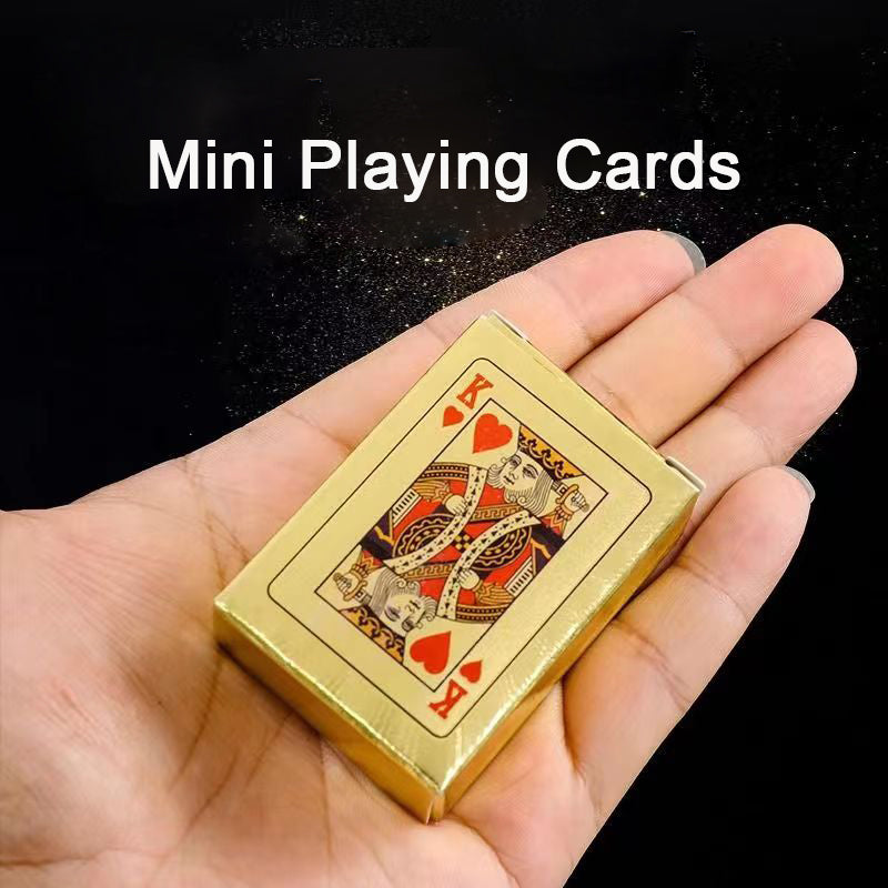 ZEosonor Playing cards, Mini Playing Cards, Small Playing Cards Traveling Poker Deck Cards (Gold),5Pcs
