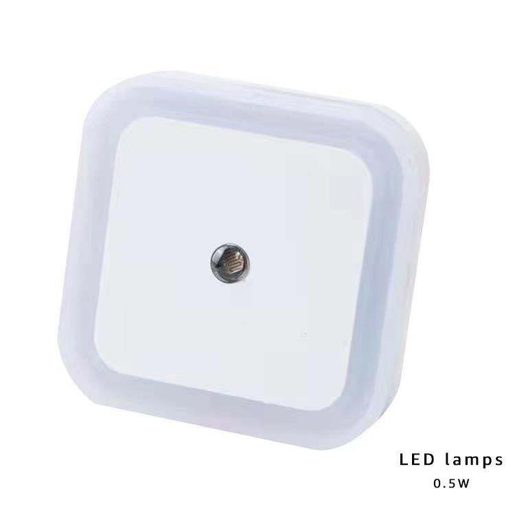 IHALO LED lamps, 0.5W Plug-in Auto LED Night Light Induction Sensor Control Bedside Light (White, Square), 4 Pcs