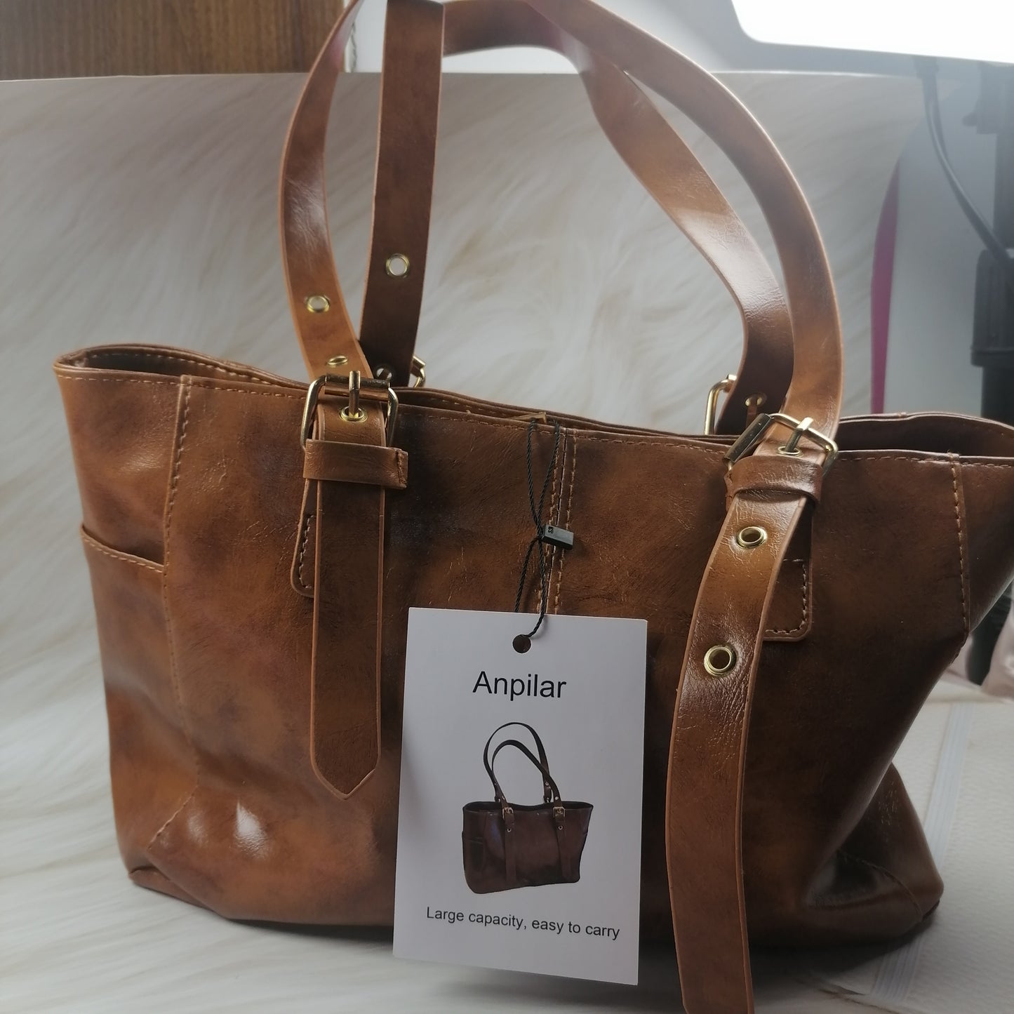 Anpilar Travelling bags Leather Duffel Bag Gym Large Travel Bag - Time Resistance