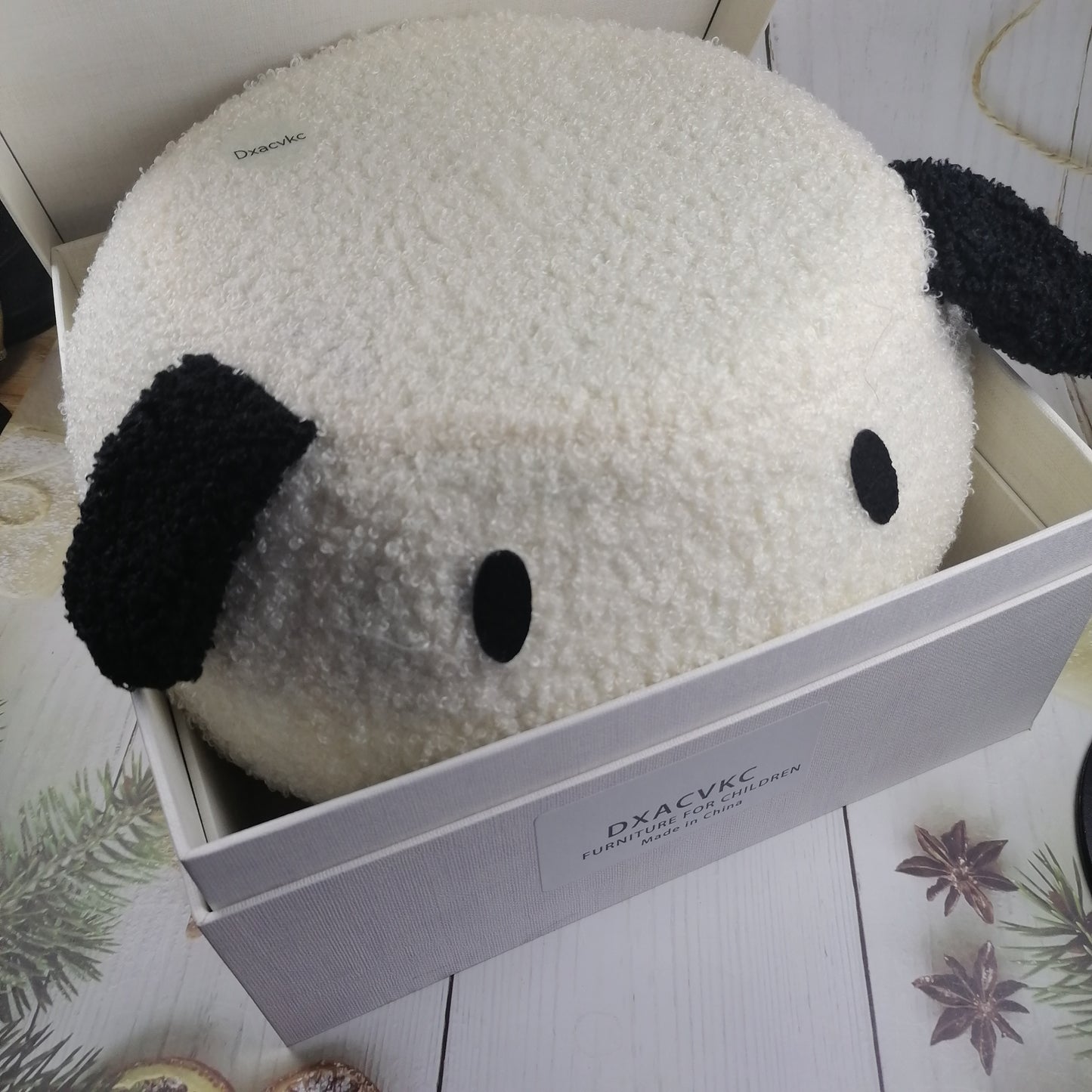 Dxacvkc Furniture for children Cute Dog Plush Ottoman Perfect for Kids Room Decor