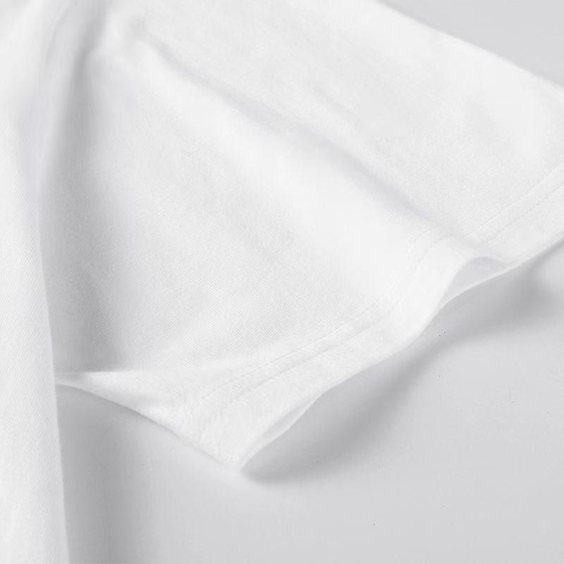 Bluae Faionry T-shirt Round neck pure cotton short sleeved T-shirt, casual printed round neck top, young student casual simple short sleeved T-shirt