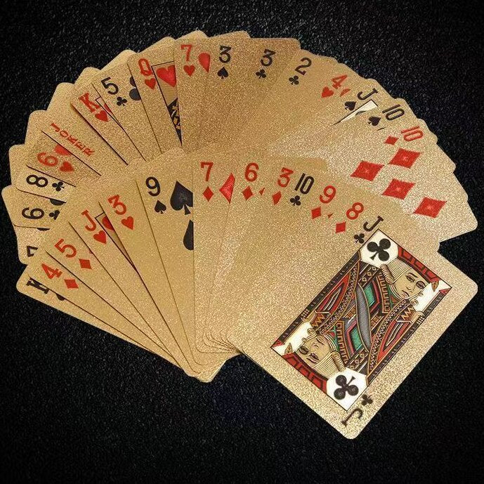 ZEosonor Playing cards, Mini Playing Cards, Small Playing Cards Traveling Poker Deck Cards (Gold),5Pcs