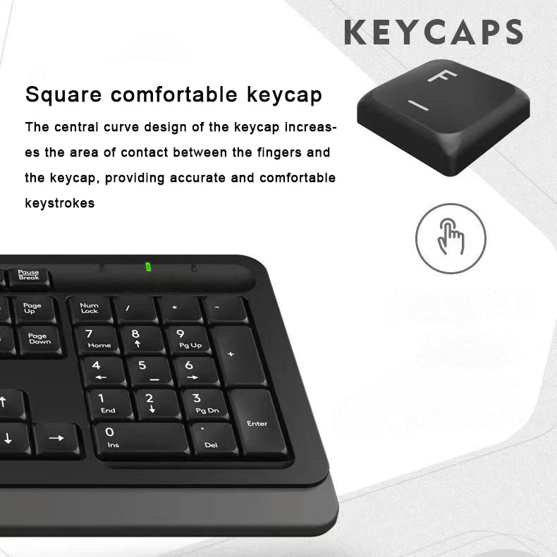 DUCHY Computer keyboards, Wireless Keyboard, Full-Sized Ergonomic Keyboard with Quiet Click keycap for Computer/Laptop