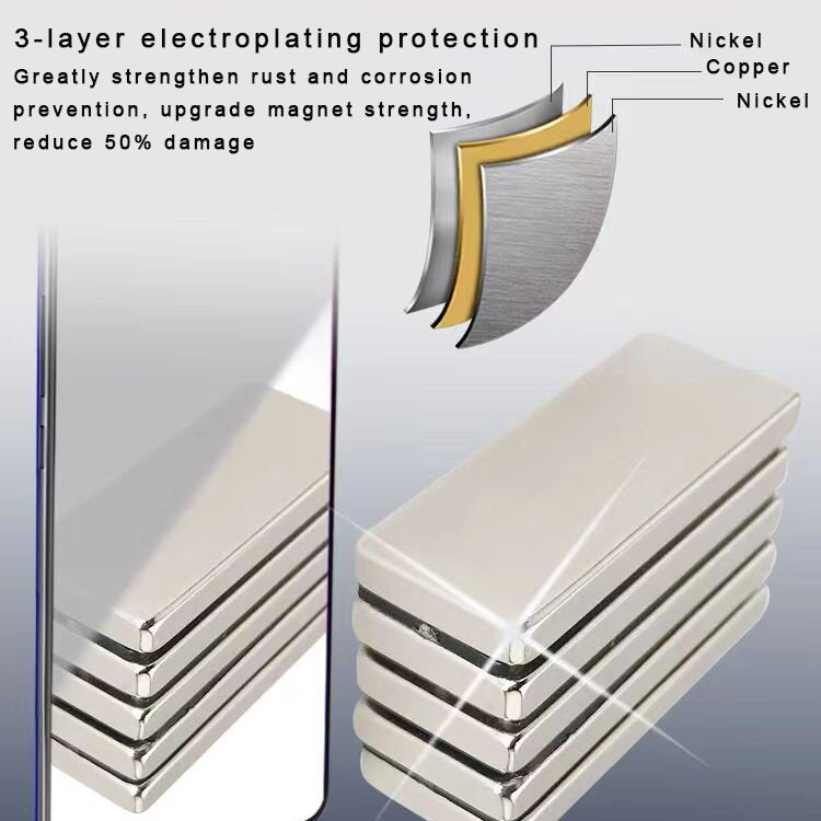 JIUMAG Magnets, 20 Pcs Strong magnetic Magnets Bar, 20x10x2mm Rectangular Magnetic Bar, for CraftsTool Storage Office