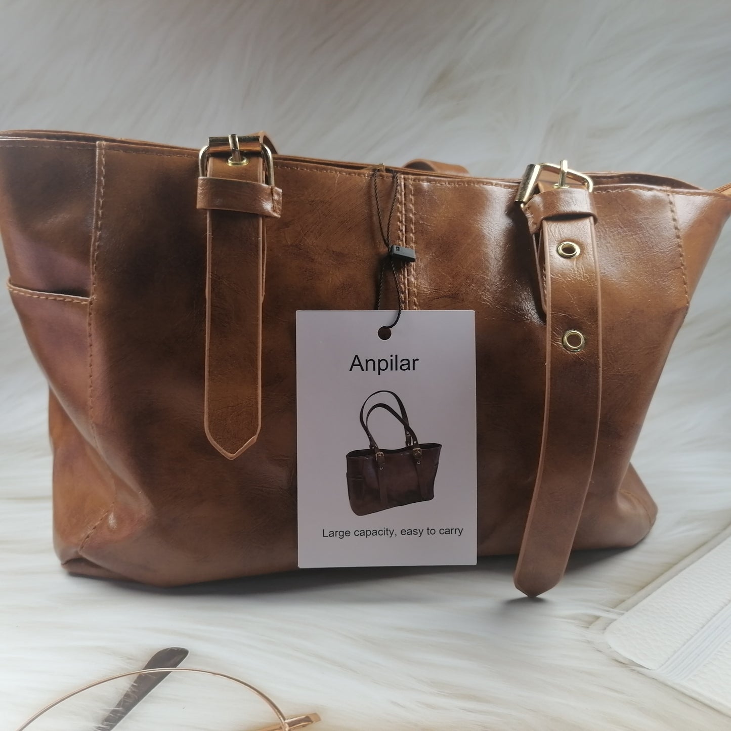 Anpilar Travelling bags Leather Duffel Bag Gym Large Travel Bag - Time Resistance