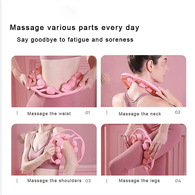 HJIANB Massage apparatus, Circular Muscle Roller Massager-360 degree 7 Wheels Massager for Leg Neck Hand Arm Muscle Relax Bodybuilding Equipment, 1 Count