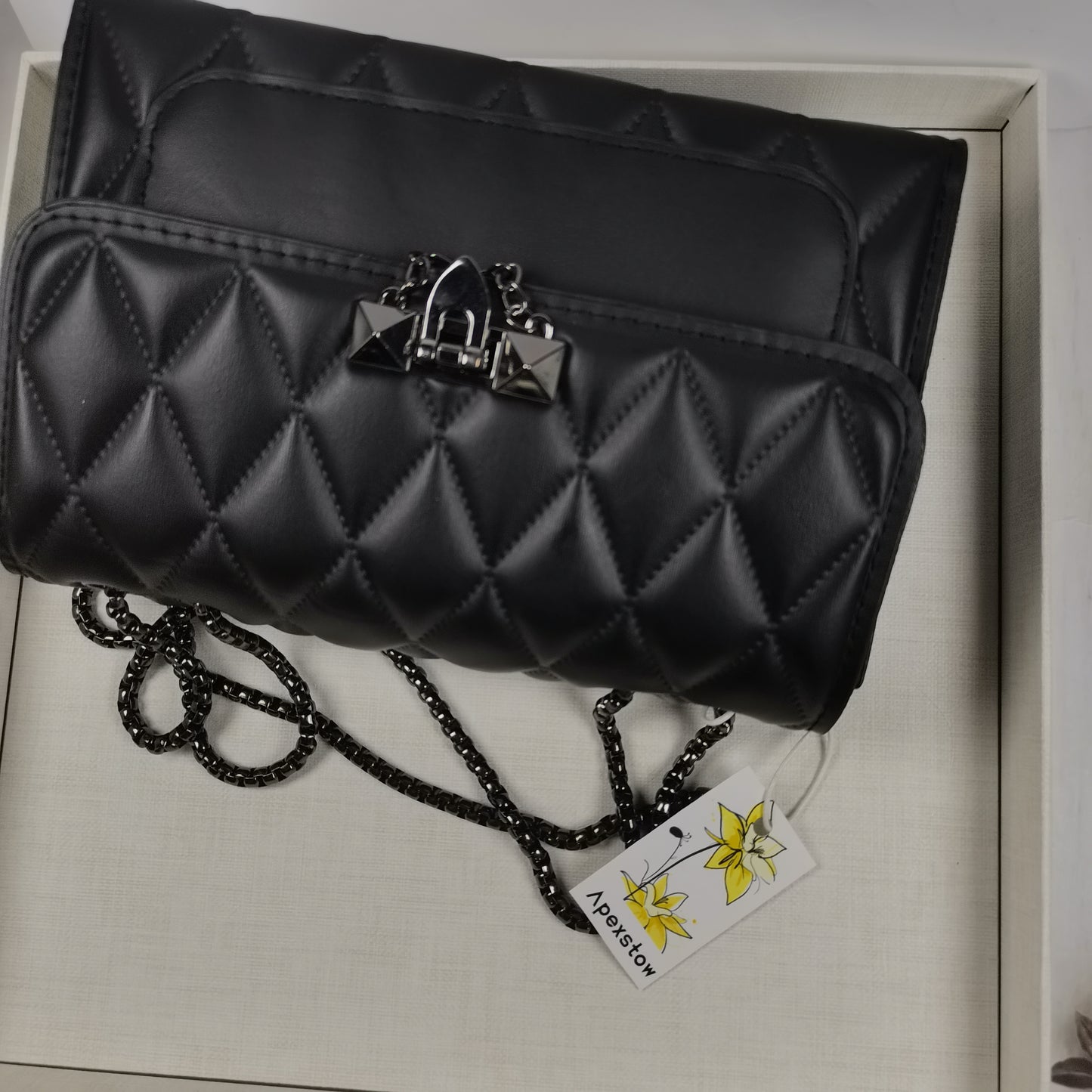 APEXSTOW Handbags Stylish Black Handbag Elevate Your Look cruelty-free