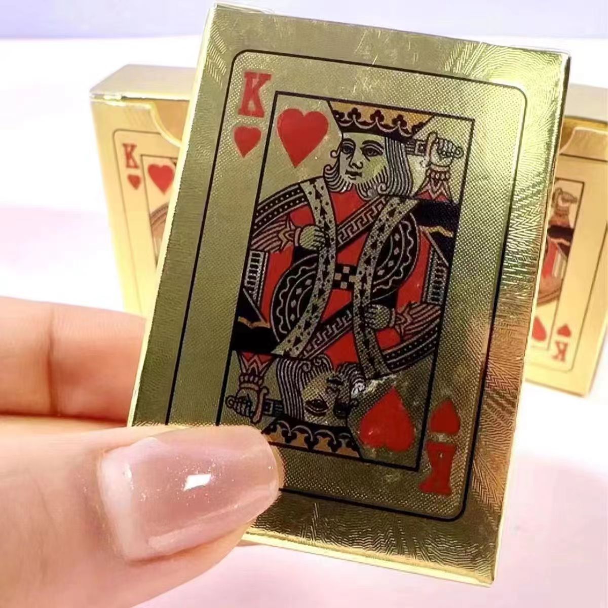 ZEosonor Playing cards, Mini Playing Cards, Small Playing Cards Traveling Poker Deck Cards (Gold),5Pcs