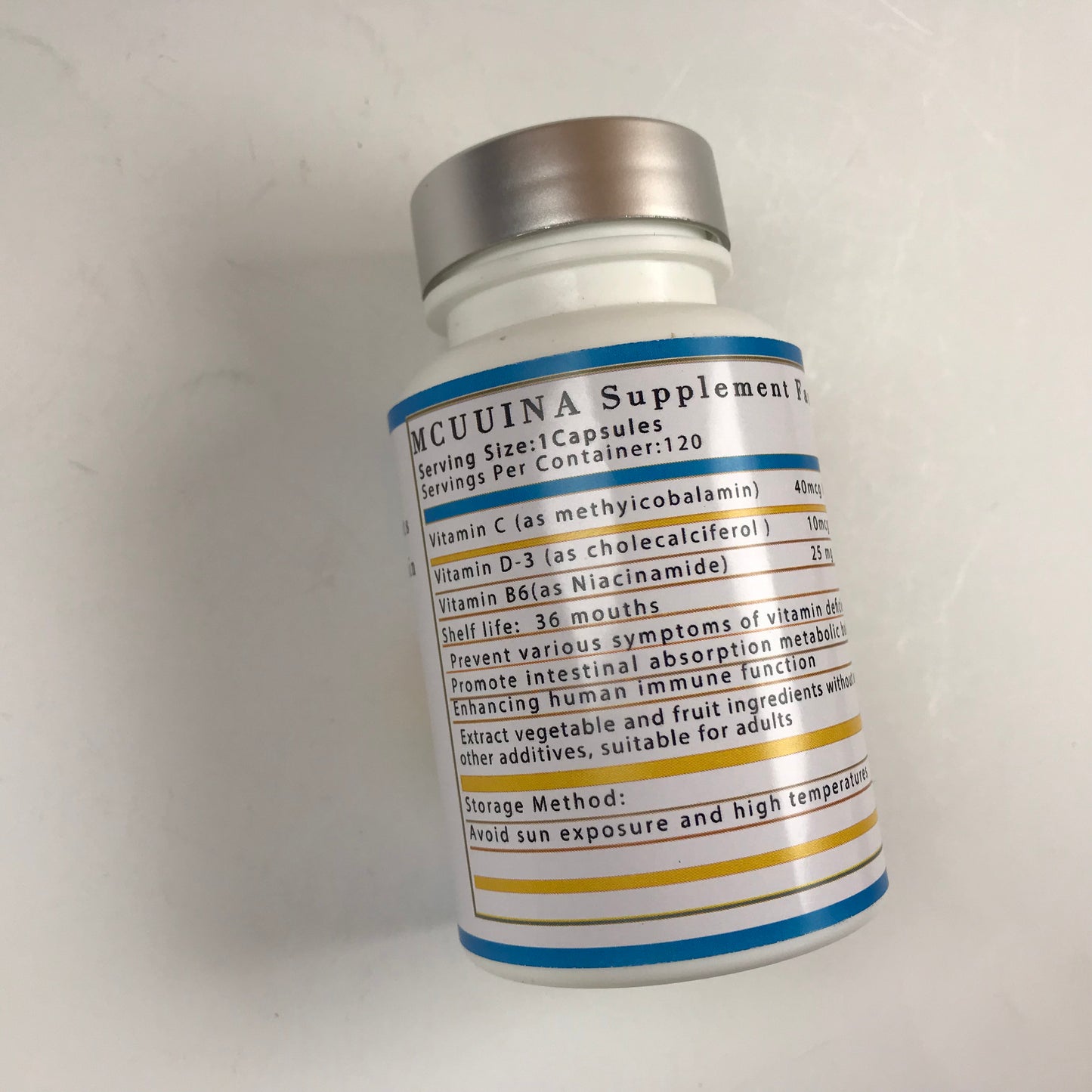 MCUUINA Nutritional supplements,Organic Fruit Veggie Vitamin supplementation for Immune & Energy Support, 120 Capsule