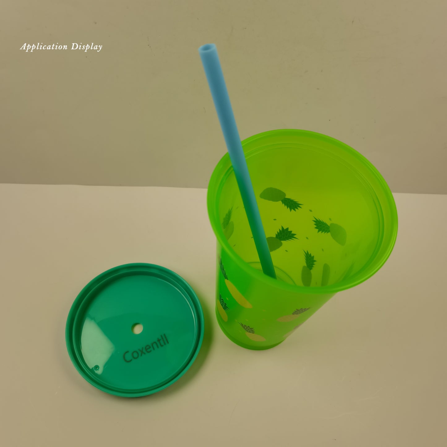 Coxentll Plastic lids for cups, Plastic Colorful Reusable Cups Lids for Drink Cups, Four colors set, 5 PCS