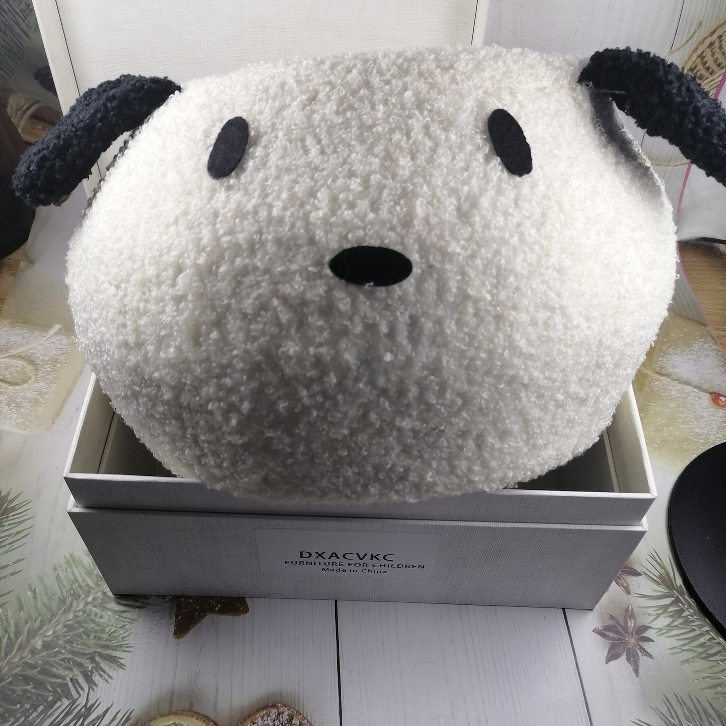 Dxacvkc Furniture for children Cute Dog Plush Ottoman Perfect for Kids Room Decor