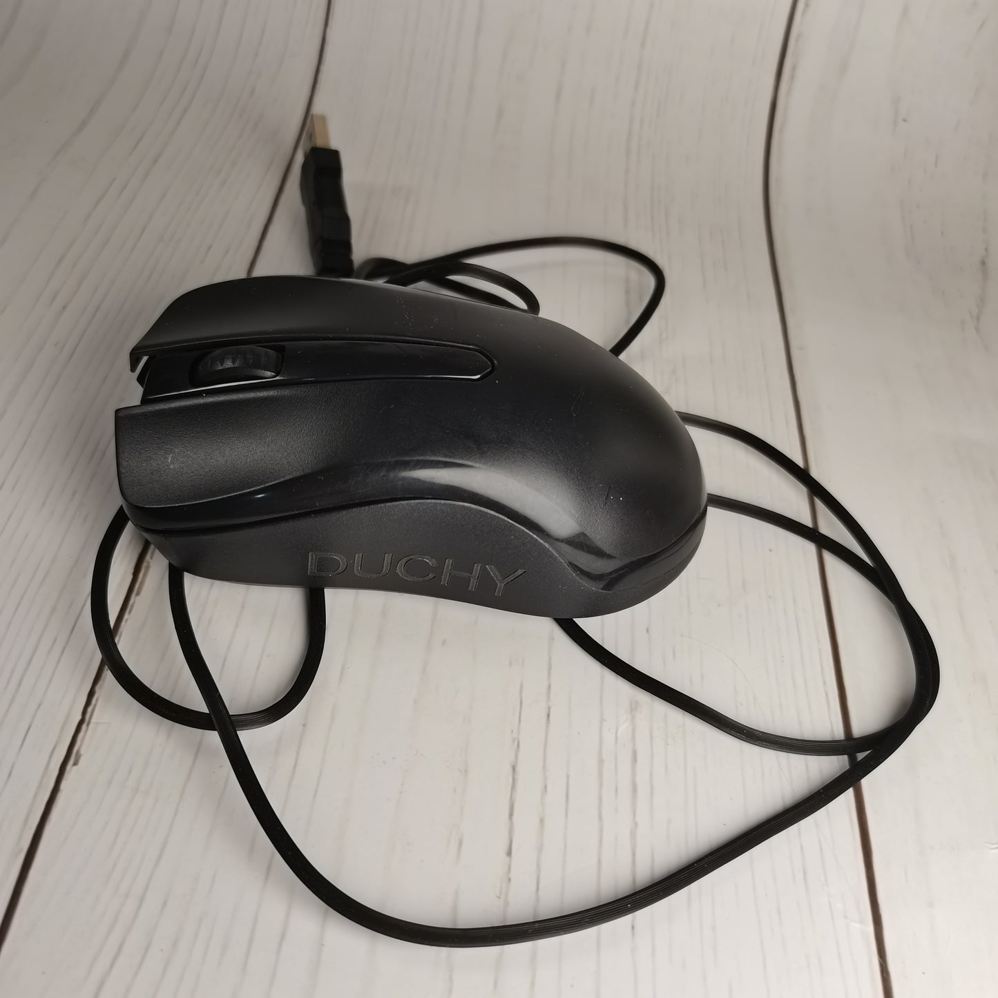 DUCHY Computer Mouse, Wired Mouse with Ergonomic Design, Silent USB Computer Mouse, Office and Home Mice (Black, Wired)