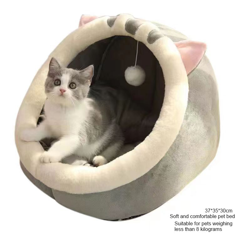 FYWMXIAJG Pet furniture, Beds for Indoor Small pet with Removable Cotton Pad, Super Soft (Grey)