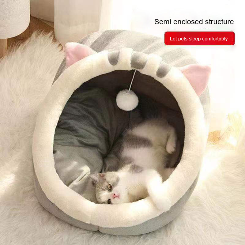 FYWMXIAJG Pet furniture, Beds for Indoor Small pet with Removable Cotton Pad, Super Soft (Grey)