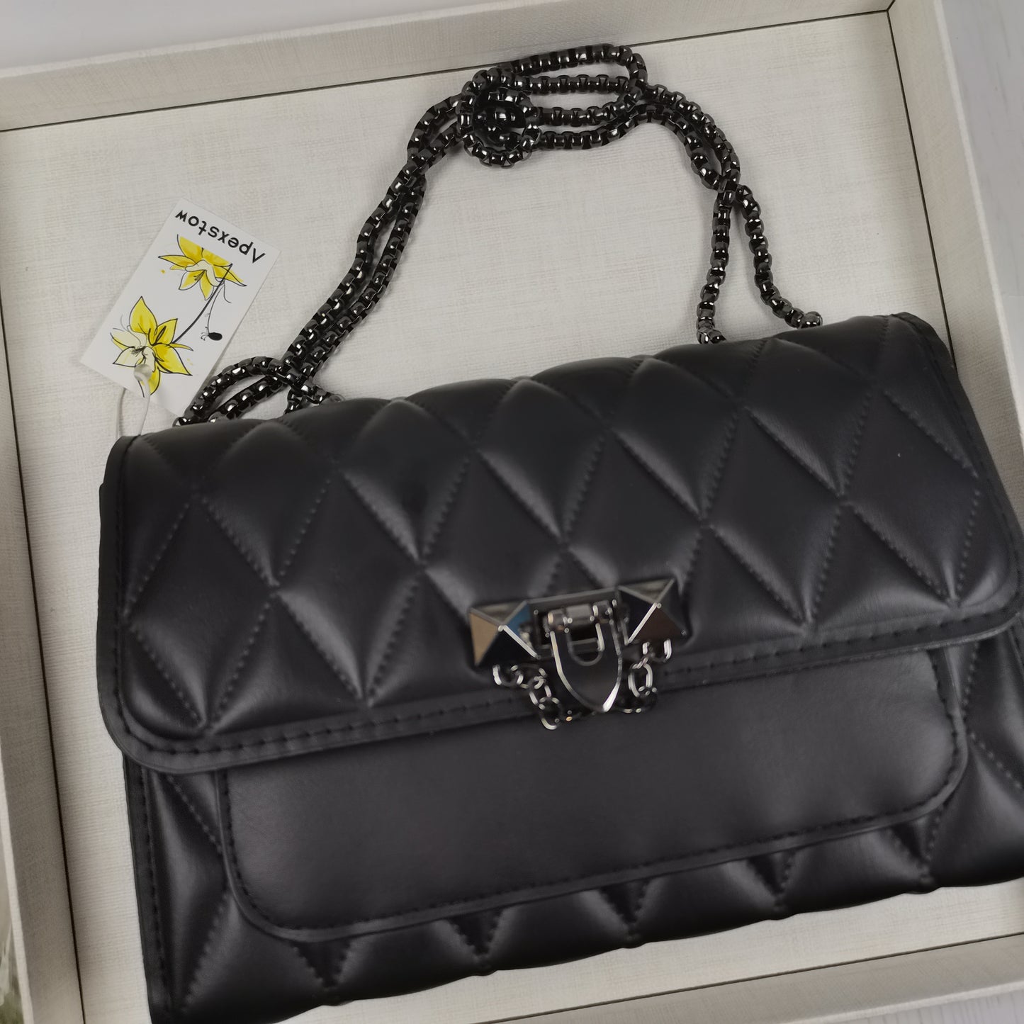 APEXSTOW Handbags Stylish Black Handbag Elevate Your Look cruelty-free