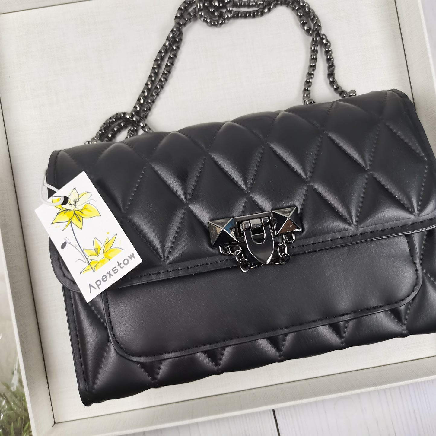 APEXSTOW Handbags Stylish Black Handbag Elevate Your Look cruelty-free