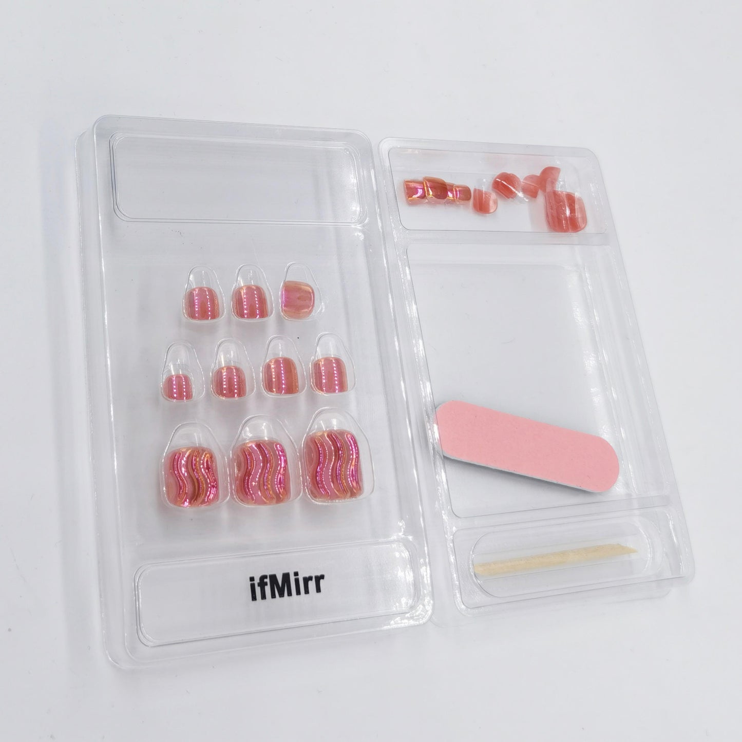 ifMirr 24pcs False Toe Nail Tips Full Cover French Fake Nails Medium Toe Artificial Nail Art Toenails