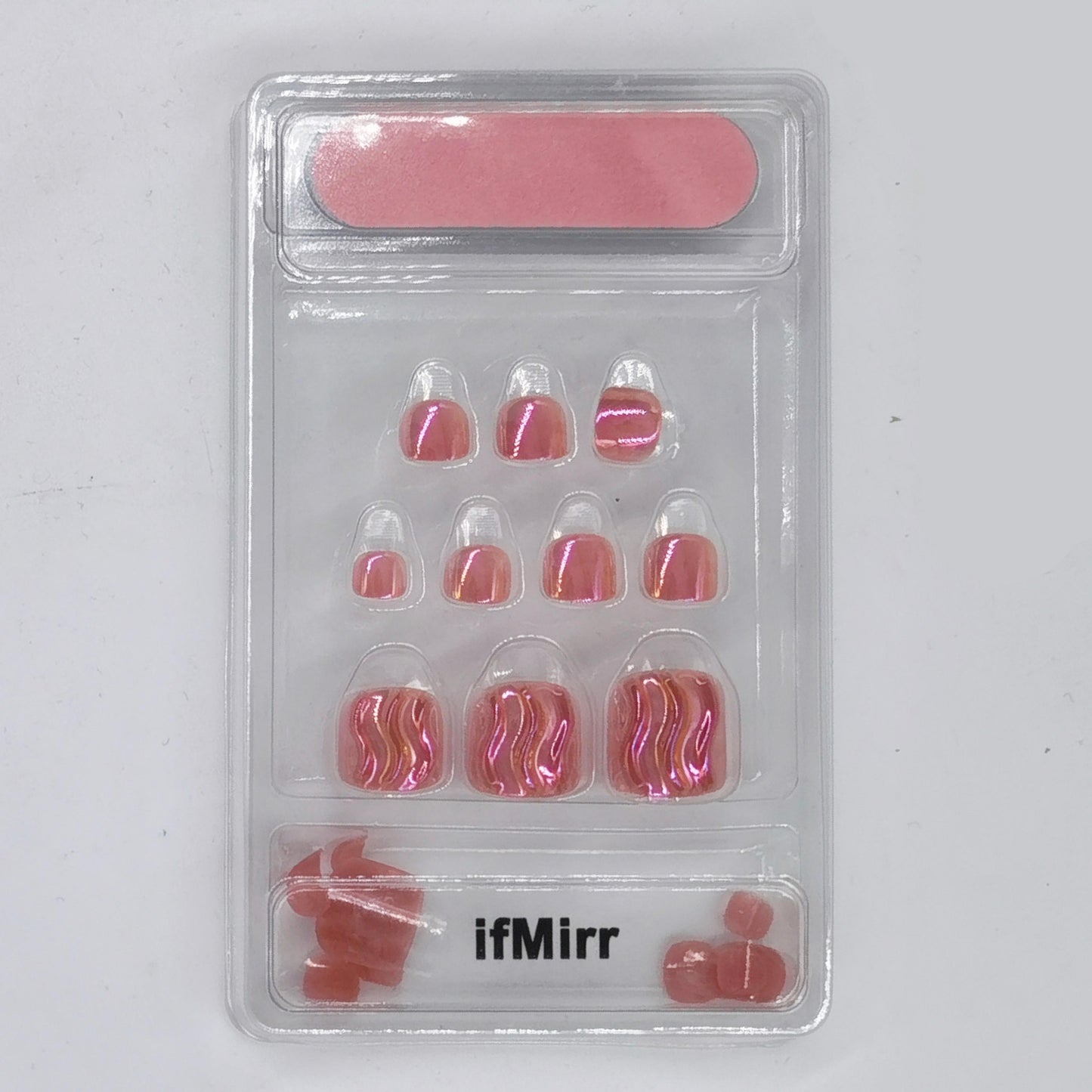 ifMirr 24pcs False Toe Nail Tips Full Cover French Fake Nails Medium Toe Artificial Nail Art Toenails