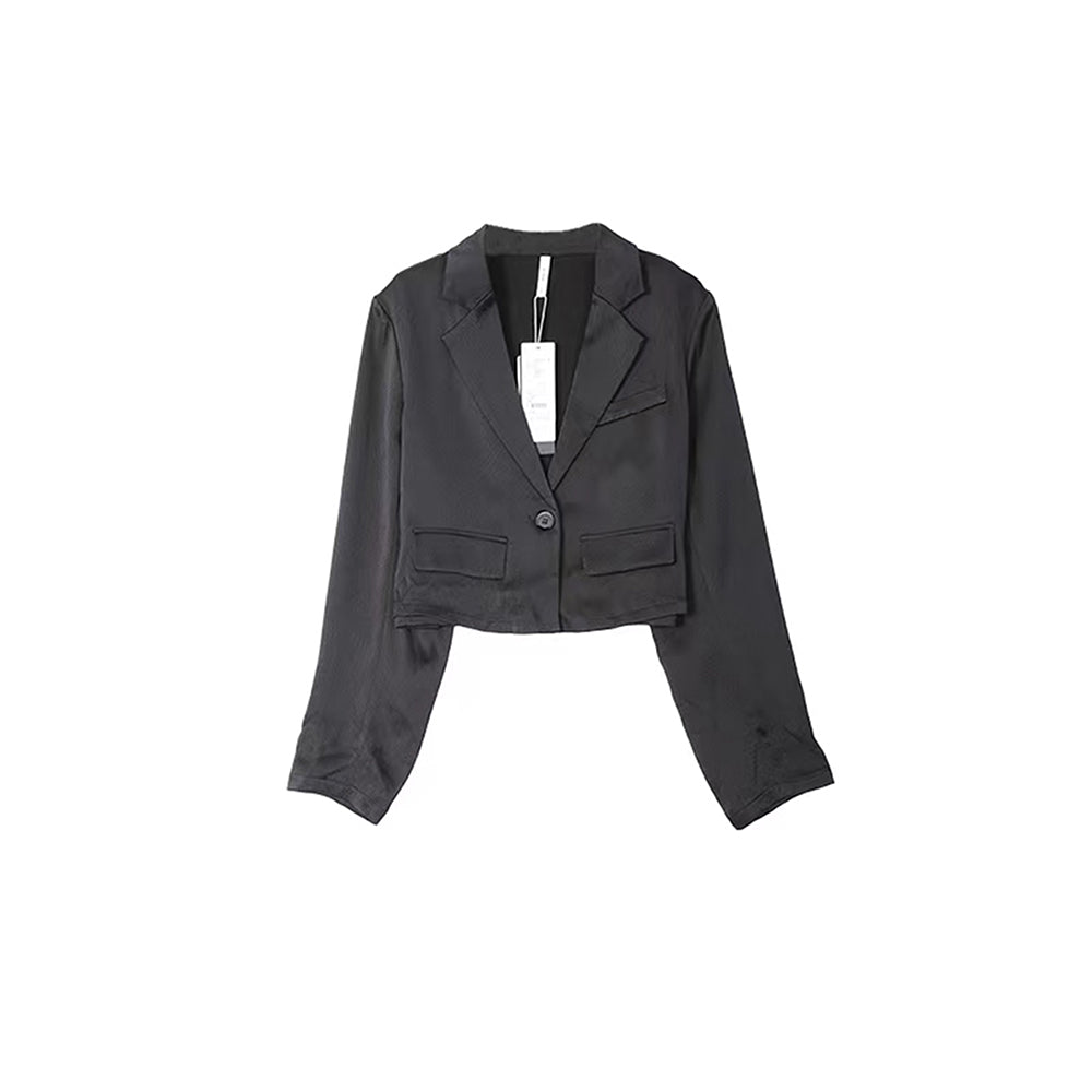 YIZEGAN Women's Casual Blazer Open Front Long Sleeve Casual Work Solid Color Single Button Jacket