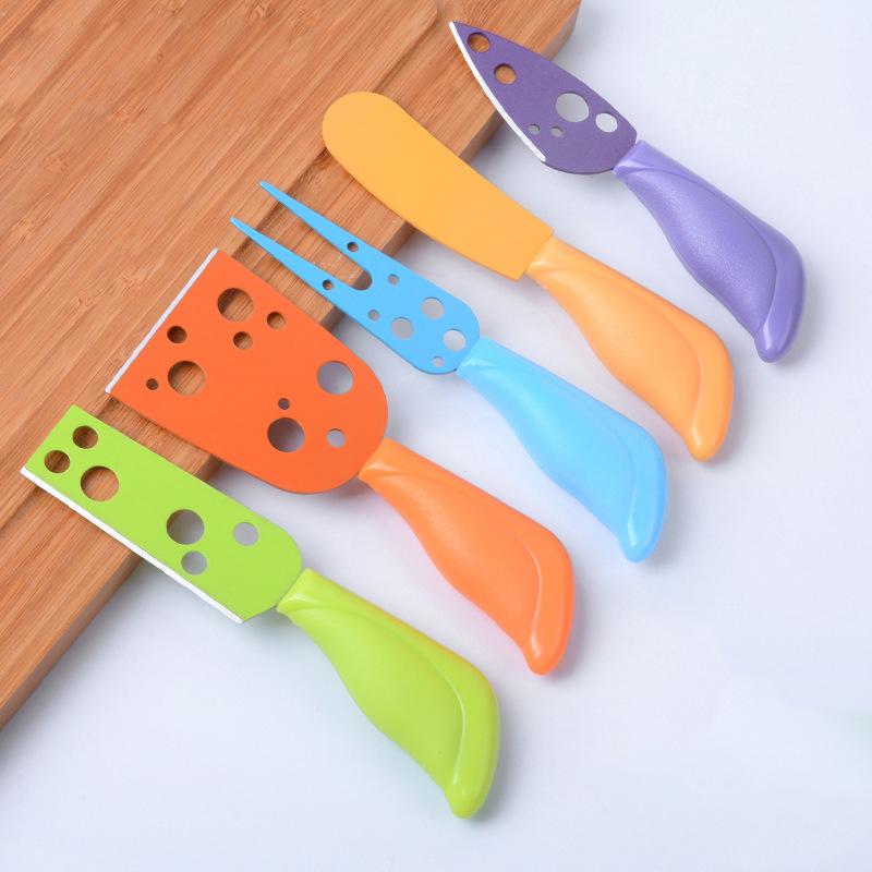 Kitchen Gadgets Stainless Steel Cheese Knife Multicolored Handle Pizza Cutter