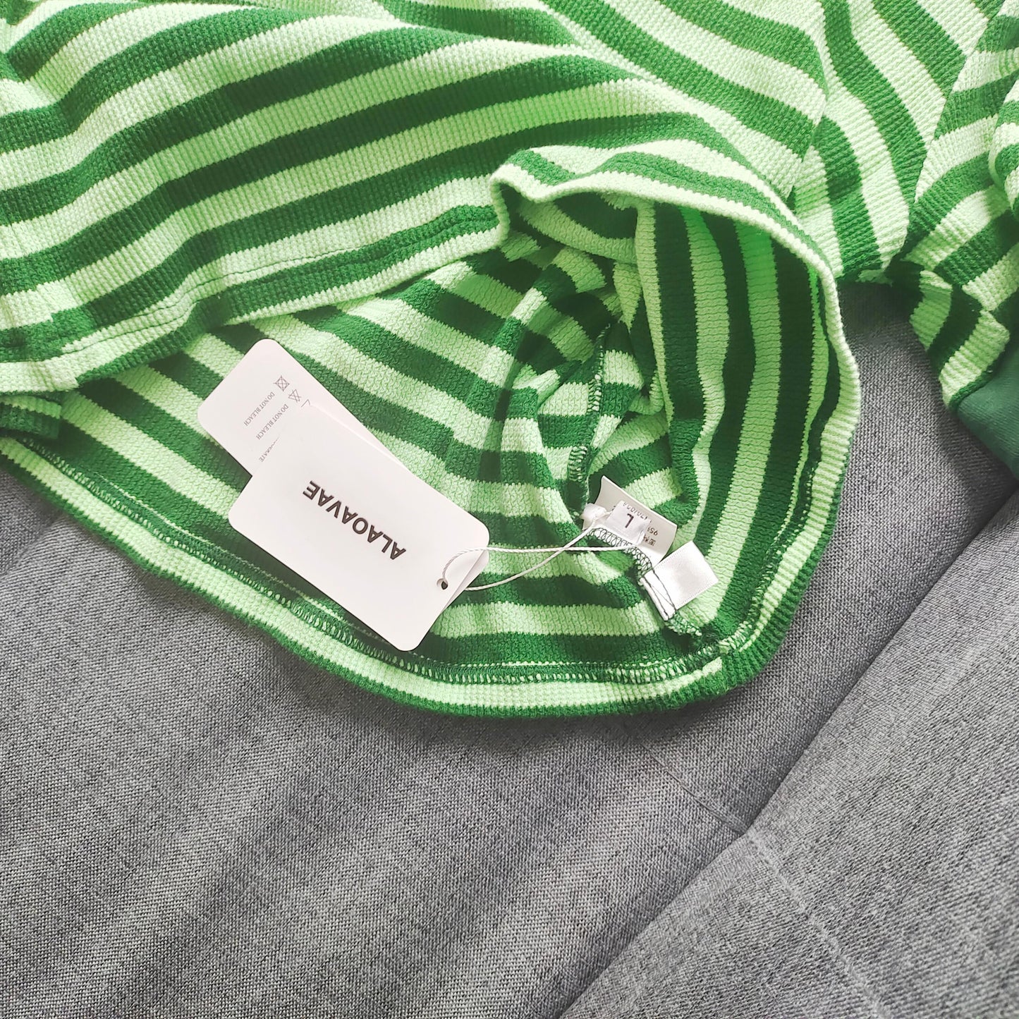 ALAOAVAE Short Sleeve T-shirts Women Green Striped All-match Slim Crop Tops Casual Summer New Ladies Colorful Tees