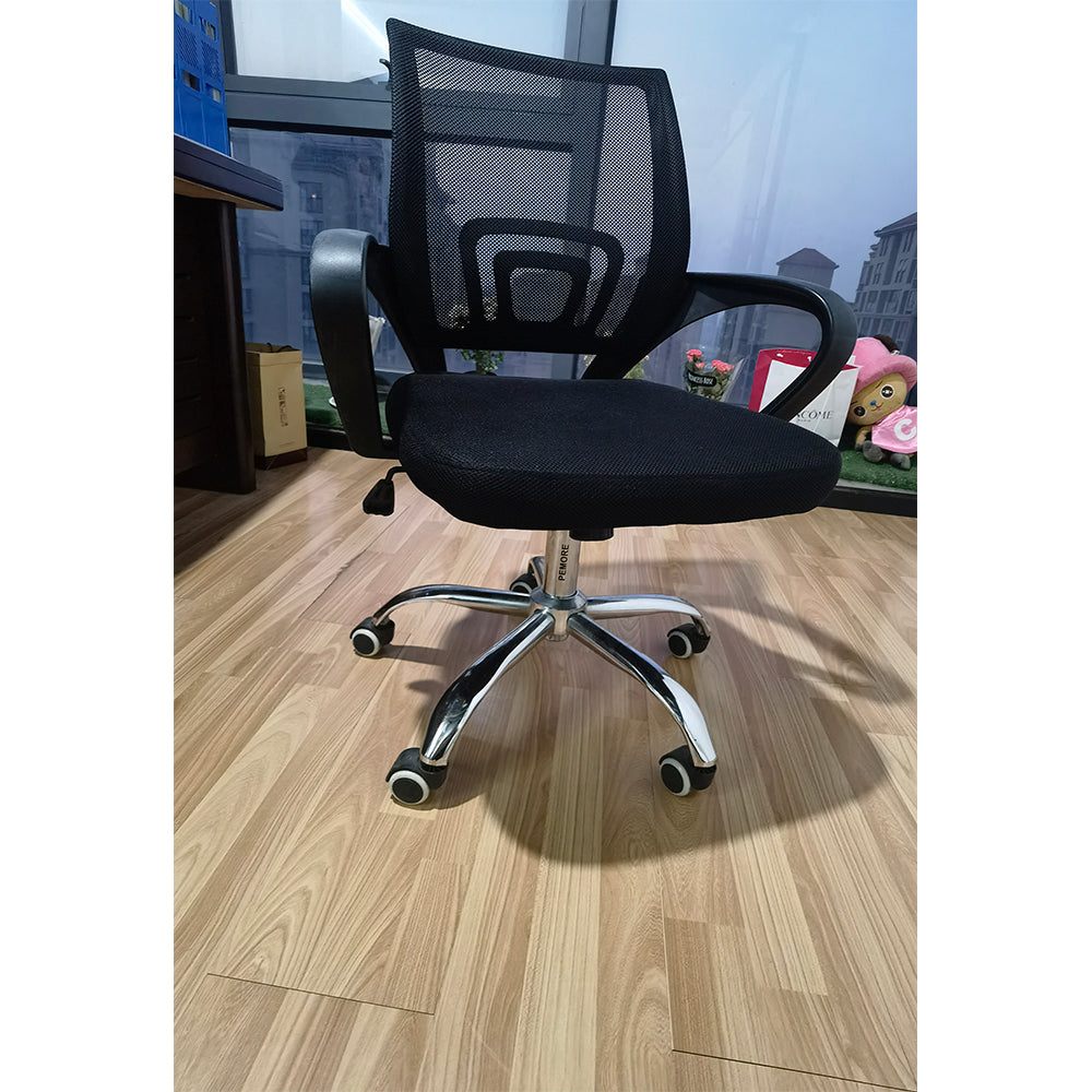PEMORE Adjustable Mid Back Mesh Swivel Office Chair with Armrests