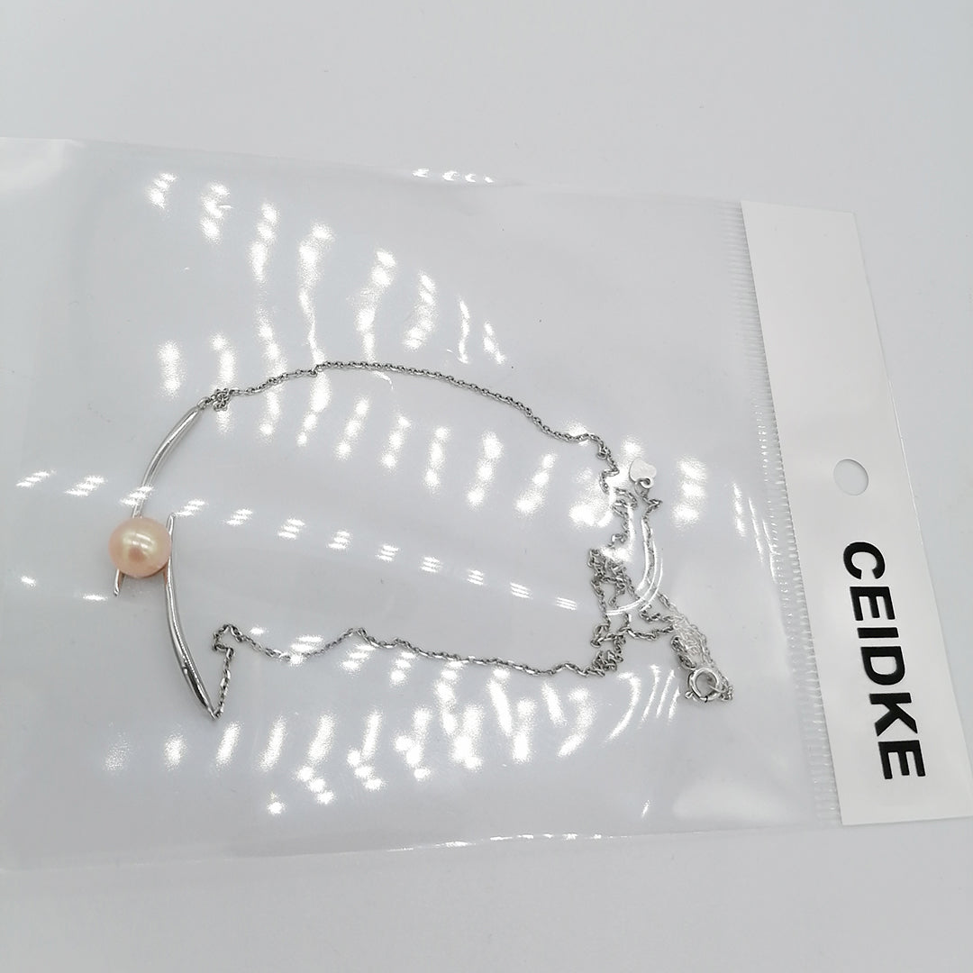 CEIDKE Subtle Everyday Cultured Freshwater Pearl 925 Sterling Gold Silver Necklace