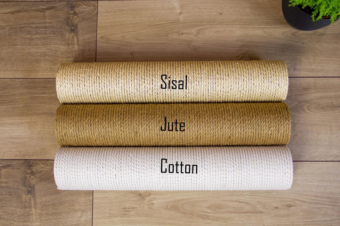 A-CKSPFTWD Wooden cat scratching post, Cat scratcher, Horizontal floor cat scratching post, sisal cat scratch pole, Modern cat furniture