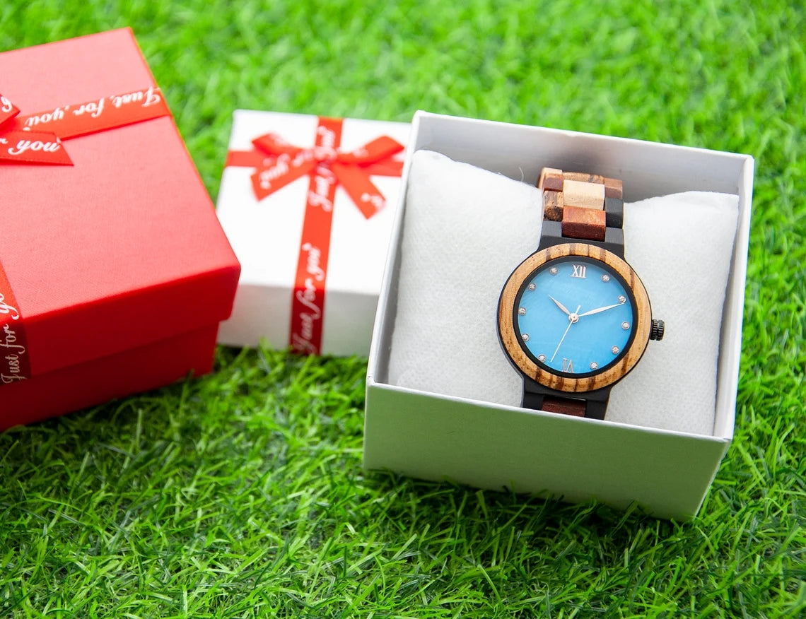 WASHNASH Personalized Wooden Watch Women Gifts for Her Girlfriend Gift Gifts for Wife Women's Wrist Watches gift for mother