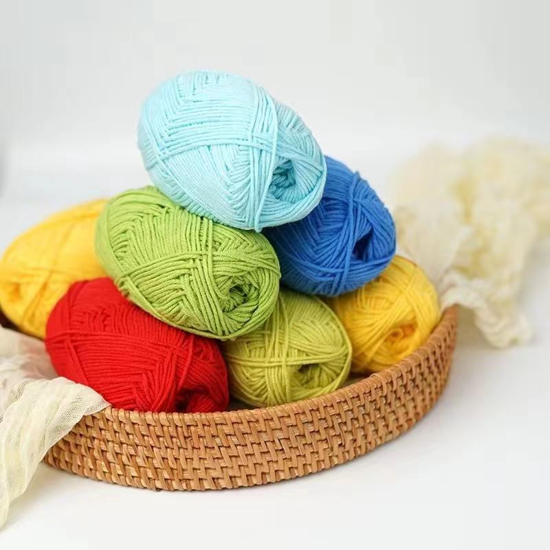 welovepro Cotton yarn, 100 Percent Cotton Medium 4 Worsted, Ten Colors set for Beginner in Crafting