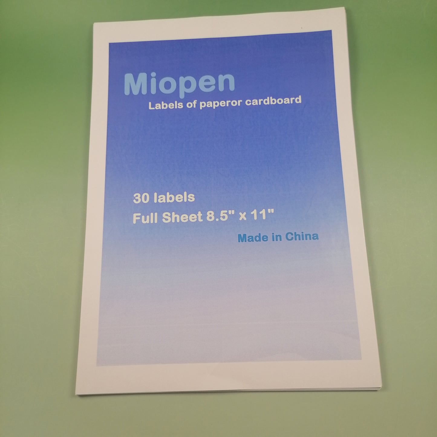 Miopen labels of paper for cardboard ,30 Full Sheets Sticker Paper for Laser & Ink Jet Printers