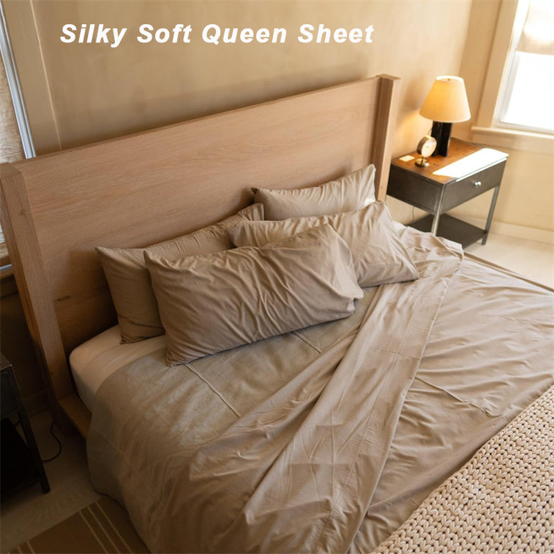 ChicView Bed sheets Silky Soft Queen Sheet, Breathable Sheets Hotel Wrinkle Free Sheets