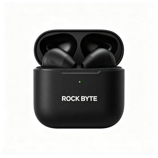ROCK BYTE Wireless Earbuds, Bluetooth 5.3 Headphones with HiFi Stereo Sound, 30H Playtime Charging Case, IPX5 Waterproof in Ear Earphones with Mic for Work Gym Travel