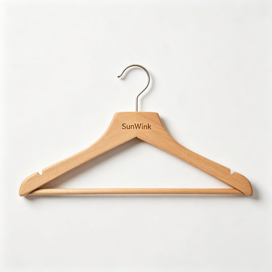 SunWink Wooden Clothes Hangers, 20 Pack Smooth Natural Wood Coat Hangers with 360 Swivel Hook & Notches, Heavy Duty Hangers for Suit Shirt Dress Jacket, Closet Organizer
