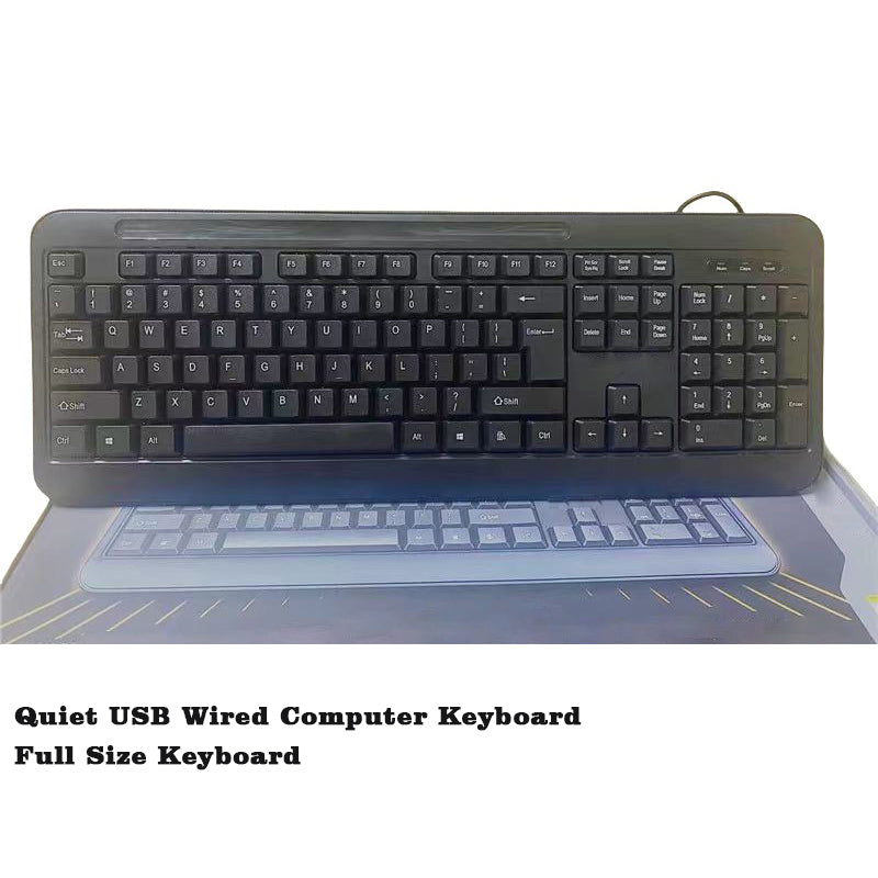 SCYGMY Computer keyboards Quiet USB Wired Computer Keyboard, Full Size Keyboard Compatible for Laptop, PC, Gaming, Black