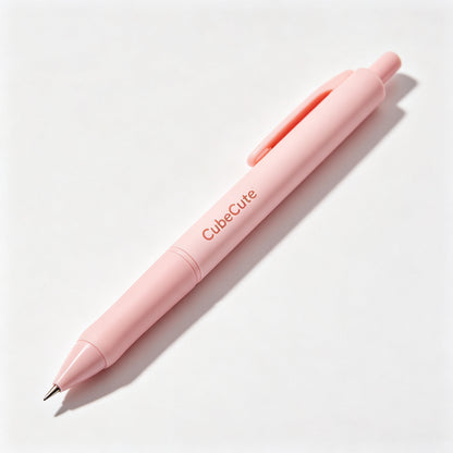 CubeCute Ballpoint Pens, 10 Pack Medium Point 1.0mm Black Ink Pens, Smooth Writing Retractable Pens with Comfort Grip, Office School Supplies for Note Taking Journaling, Click Pens