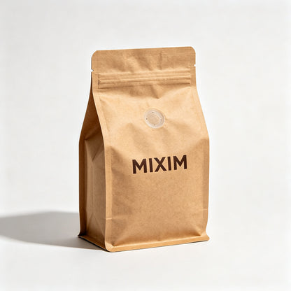 MIXIM Whole Bean Coffee, Medium Roast Arabica Coffee Beans, Smooth Rich Flavor with Notes of Chocolate & Caramel, Fresh Roasted Specialty Coffee, 12oz Resealable Bag