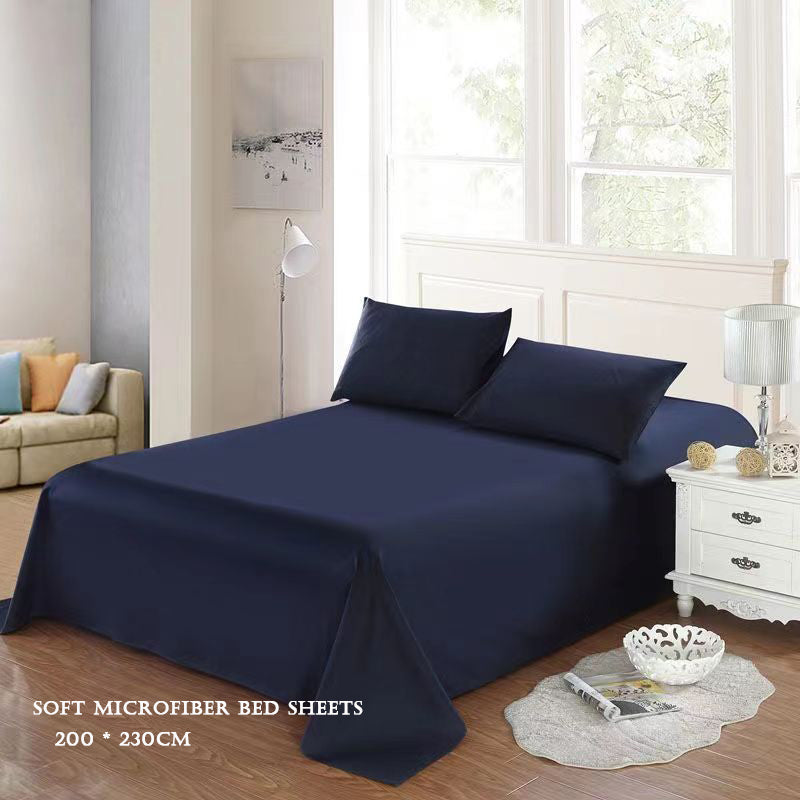 Swiftify Bed Sheets Super Soft Microfiber Sheets 200*230 cm( Dark Blue) Ultra-Comfortable simple style Sheets