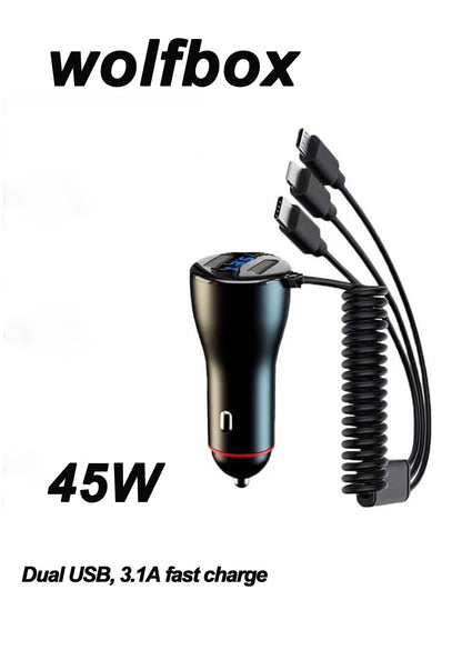 wolfbox Cell phone battery chargers for use in vehicles.Car Charger, [2Pack/3.1a] Fast Charge Dual Port USB