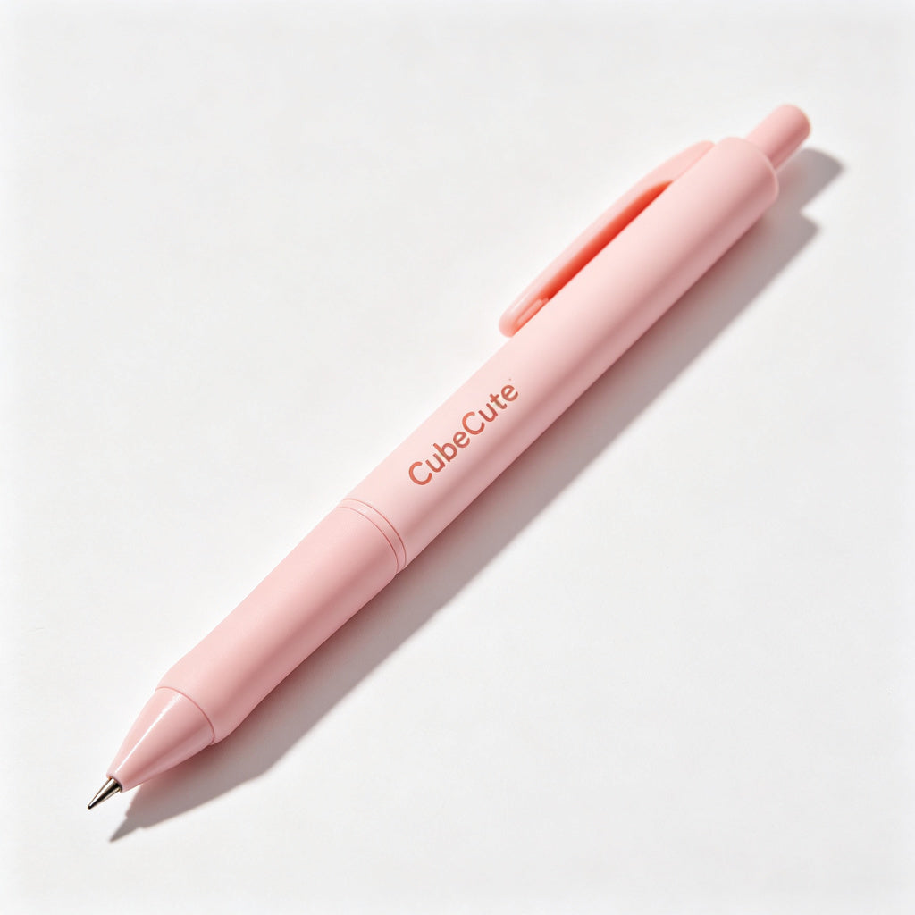CubeCute Ballpoint Pens, 10 Pack Medium Point 1.0mm Black Ink Pens, Smooth Writing Retractable Pens with Comfort Grip, Office School Supplies for Note Taking Journaling, Click Pens