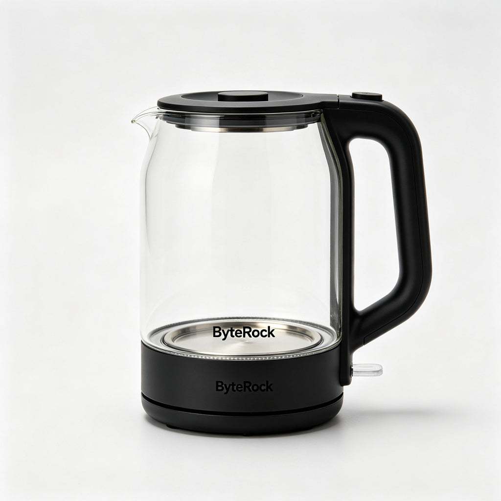 ByteRock Electric Kettle, 1.7L Stainless Steel Tea Kettle with Fast Boil, Auto Shut-Off & Boil-Dry Protection, BPA Free Water Heater with LED Indicator, Cordless Base for Kitchen