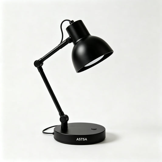 ASTSA LED Desk Lamp, Dimmable Table Lamp with 3 Color Modes & 5 Brightness Levels, Eye Caring Reading Lamp with USB Charging Port, Touch Control, Adjustable Arm for Office Home
