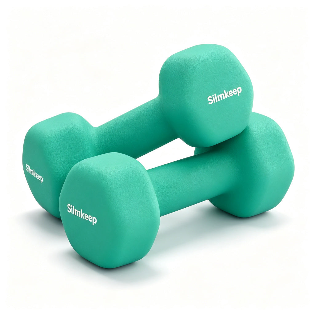 Silmkeep Dumbbell Set, 2x10lb Adjustable Weight Dumbbells with Non-Slip Grip, Hexagonal Anti-Roll Design, Home Gym Fitness Equipment for Strength Training Bodybuilding Weight Lifting