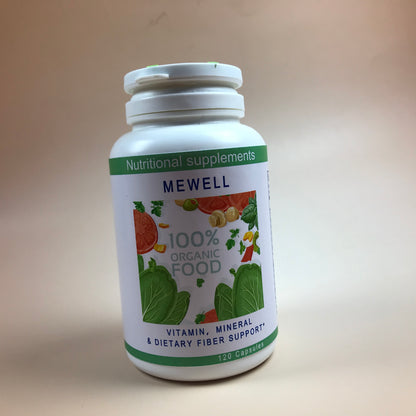 MEWELL Nutritional supplements, Vitamin dietary fiber supplementation for Gut Health, Vegan Gluten-Free 120 Capsule