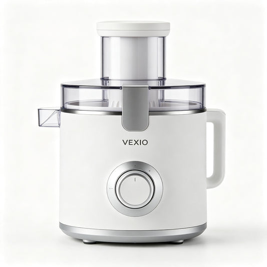 VEXIO Electric Juicer, 400W Centrifugal Juice Extractor with Wide Feed Chute, BPA Free, 2 Speed Modes, Easy Clean, Stainless Steel Juicer Machine for Fruit Vegetable Orange Apple
