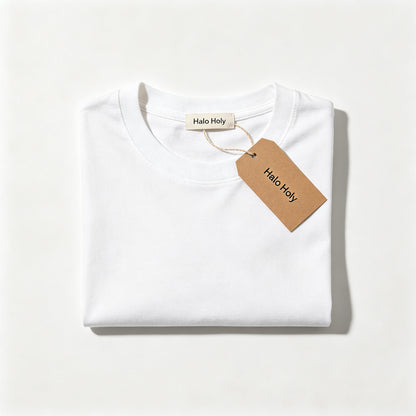 Halo Holy Cotton T-Shirt for Men Women, Soft Breathable Short Sleeve Crew Neck Tee Shirt, Casual Basic Plain T Shirt for Daily Wear Sports, Classic Fit