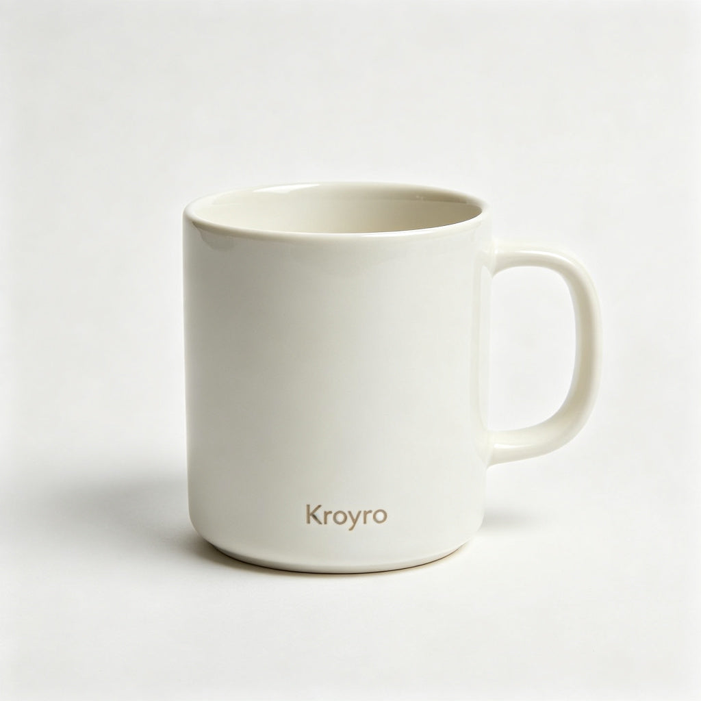 Kroyro Ceramic Coffee Mug, 12oz Premium Porcelain Tea Cup with Comfortable Handle, Dishwasher & Microwave Safe, Large Capacity Mug for Coffee Tea Hot Cocoa, Office Home