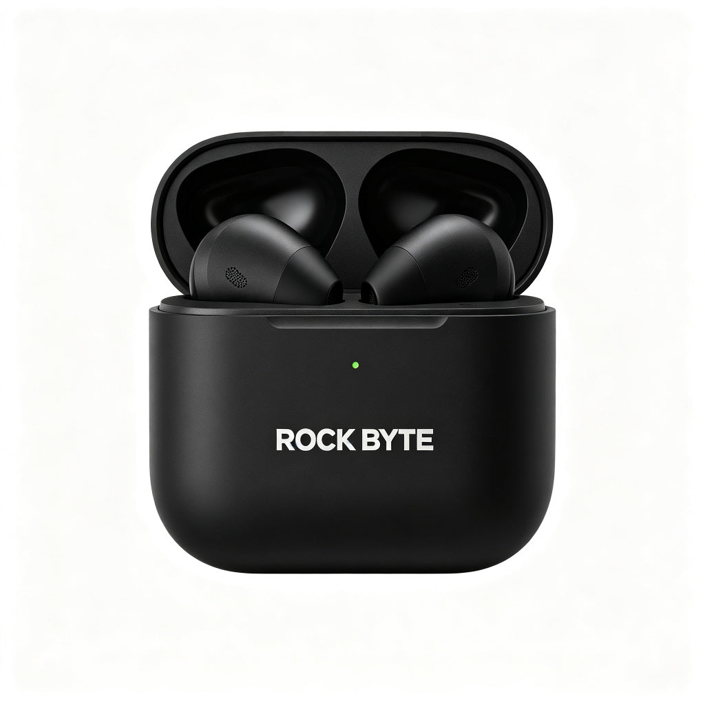 ROCK BYTE Wireless Earbuds, Bluetooth 5.3 Headphones with HiFi Stereo Sound, 30H Playtime Charging Case, IPX5 Waterproof in Ear Earphones with Mic for Work Gym Travel