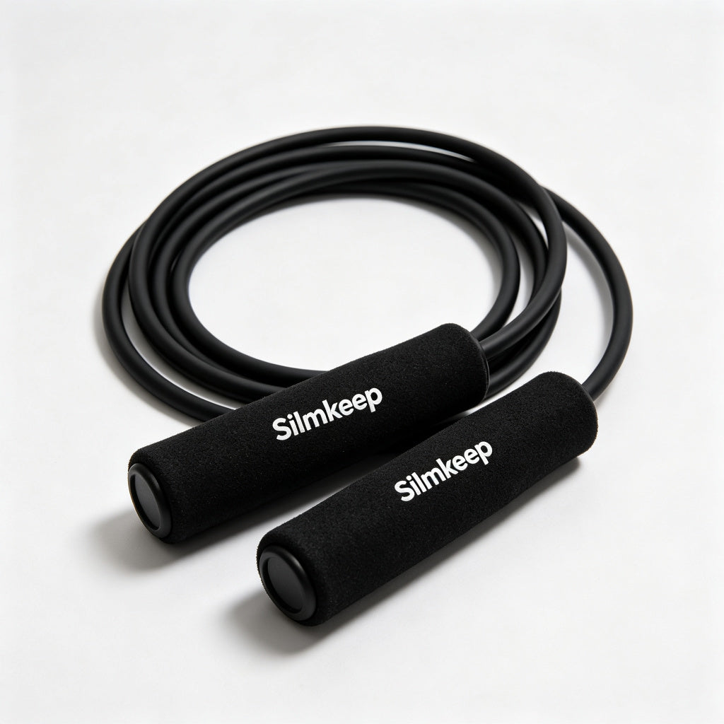 Silmkeep Jump Rope, Adjustable Speed Skipping Rope with Ball Bearings & Anti-Slip Foam Handles, Tangle-Free Fitness Jumping Rope for Crossfit Boxing MMA Gym Workout, Men Women Kids